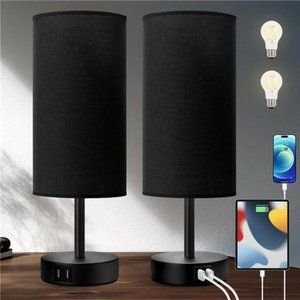 Bedside Lamps with USB Port - Touch Control Table Lamp for Bedroom 3Way Dimmable